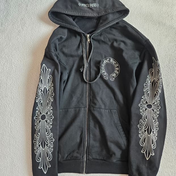 [XL] 크롬하츠 홀스슈 퍽유 로고 후드집업