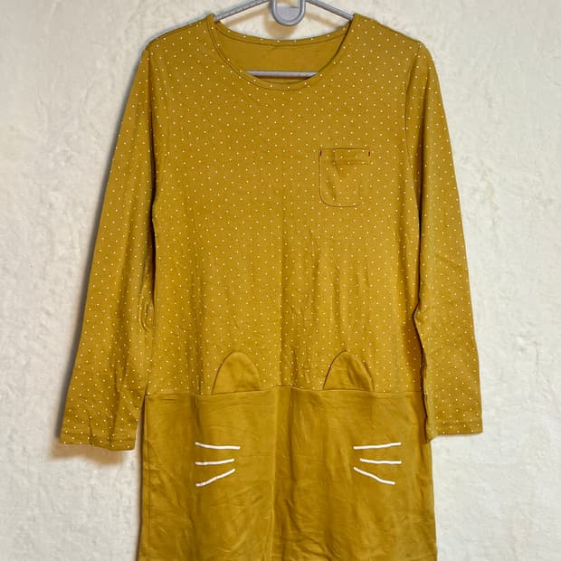 빈티지 고양이 도트 원피스
