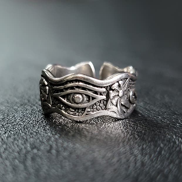 Apert 실버 남자 엔틱 빈티지 명품 일루미나티 호루스의눈 반지
