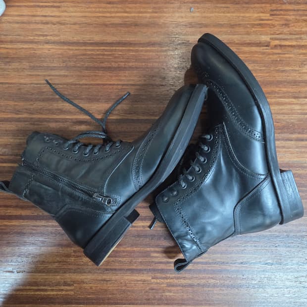 빈티지 bak 윙팁 가죽 워커 부츠 265