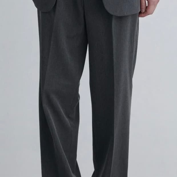 무신사 스탠다드 와이드 히든 밴딩 슬랙스 미디엄 그레이