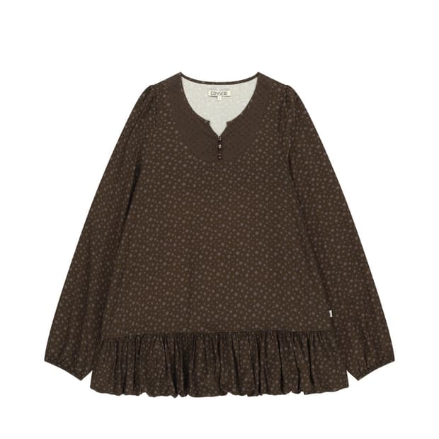 coyseio DUDU PUFF BLOUSE BROWN