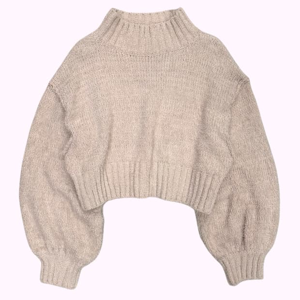 hairy mockneck crop knit