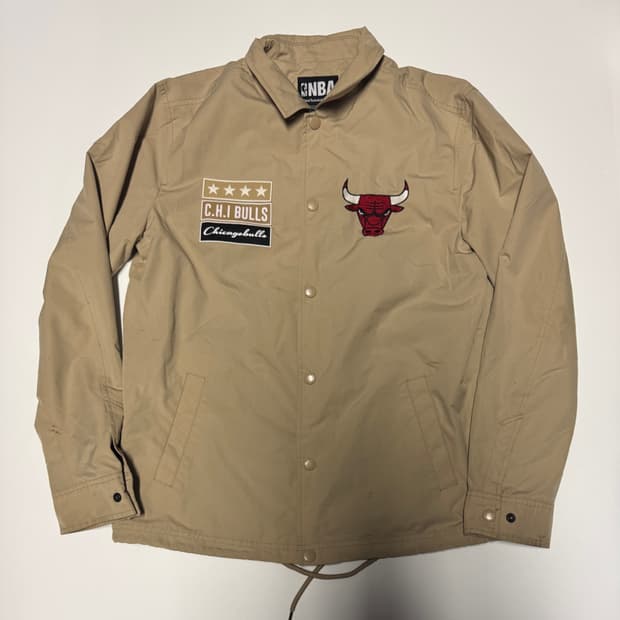 NBA 엔비에이 시카고 불스 코치 자켓 L 베이지