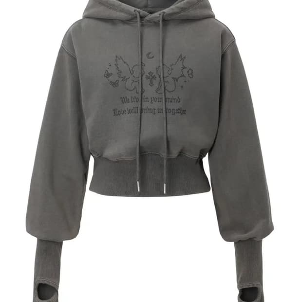 쓰리타임즈) 페어리 후드 차콜