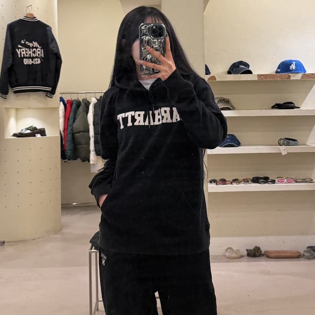 칼하트 빅로고 블랙 후드티 U1017