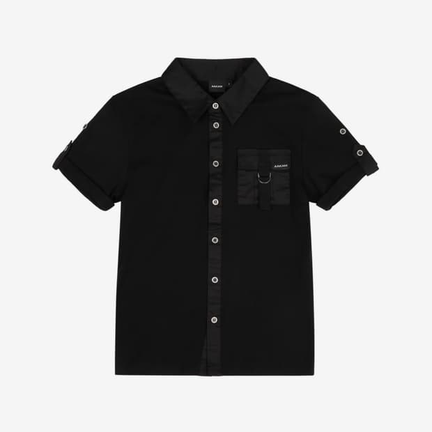 아캄 Roll-Up Pocket Shirts (Black)
