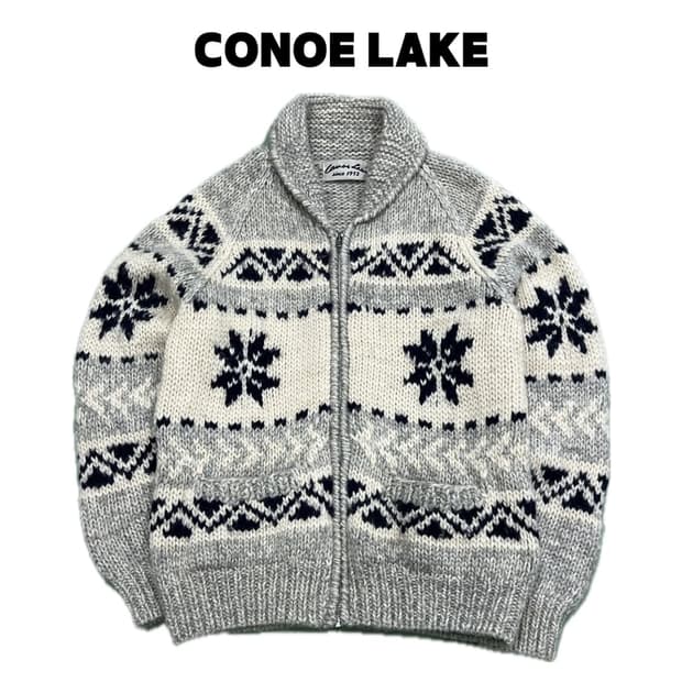 (F) Conoe lake 빈티지 코위찬 울 가디건