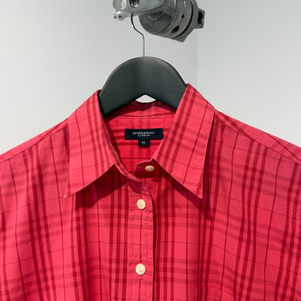 Burberry 버버리 핑크레드 체크 셔츠 M