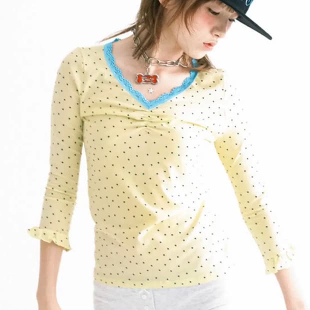 샵페어리 미니하트레이스탑 mini heart lace top l