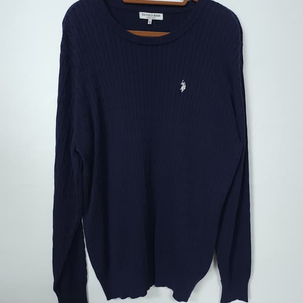 U.S. POLO ASSN. 네이비 꽈배기 니트 3XL 115 새제품