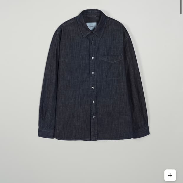 인더로우 워시드 데님 셔츠 블루 블랙 3사이즈