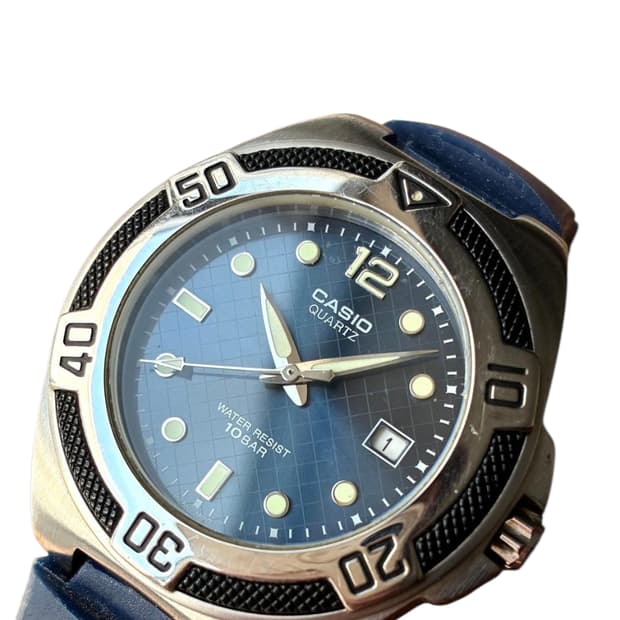 [히든피스] 카시오 초판 딥블루 다이얼 빈티지 시계 40MM