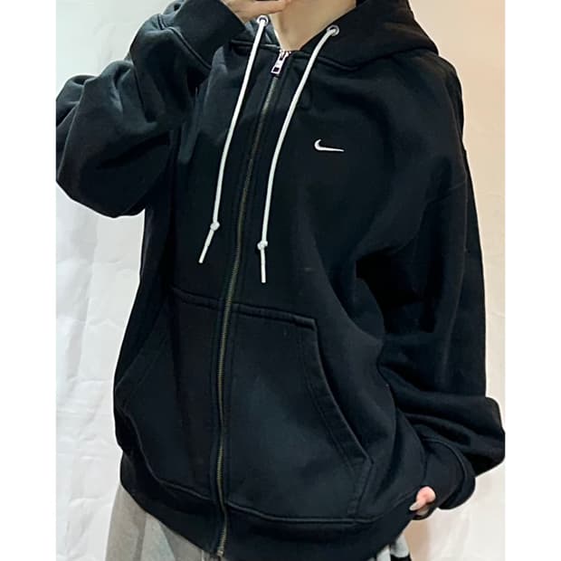나이키 스우시 블랙 후드집업