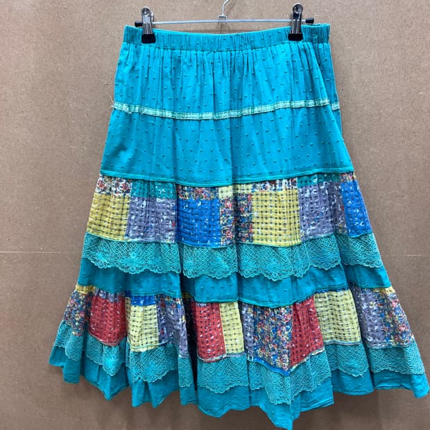 일본빈티지 패치워크 밴딩스커트