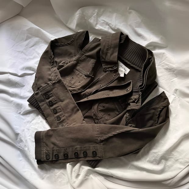 00's 해체주의 하이넥 3way 아카이브 절개 베스트 스터드 앤틱 자켓