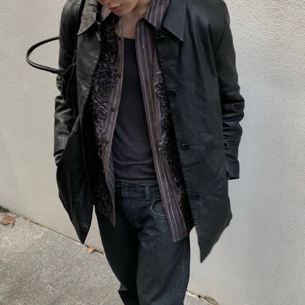 캘빈클라인 90‘s 레더 카코트