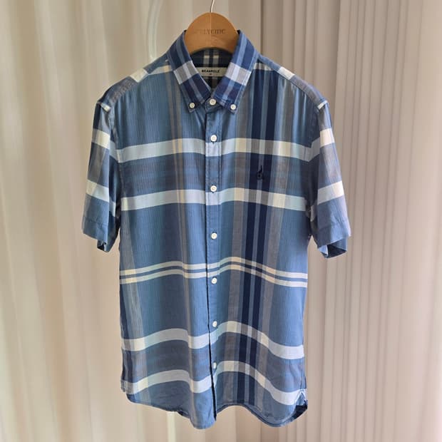빈폴 BEANPOLE 남성 체크 반팔 셔츠 95