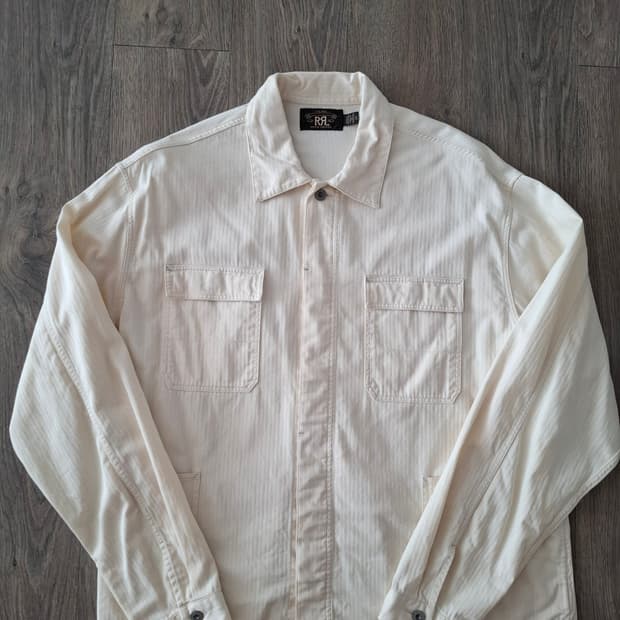 XL RRL 에크루 헤링본 패턴 셔츠 자켓 아이보리