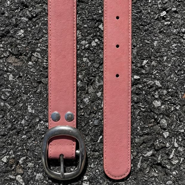 Pink Cowhide Leather Belt