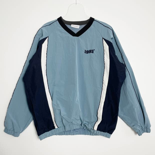 D2 1993스튜디오 빈티지 파이핑 윈드브레이커 블루 프리사이즈