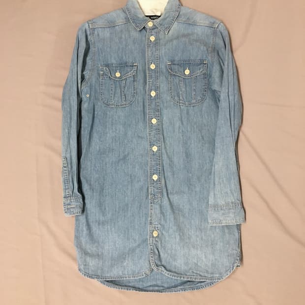 급처! 빔스 보이 데님 롱 셔츠 원피스