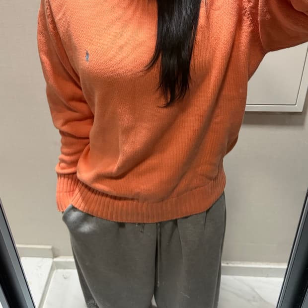 폴로 랄프로렌 오렌지 니트 L