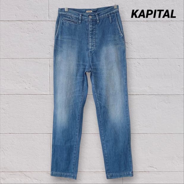 캐피탈 12온즈 데님 하이웨이스트 님 팬츠