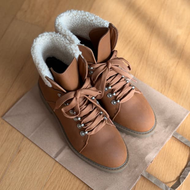 빈티지 브라운 털 부츠