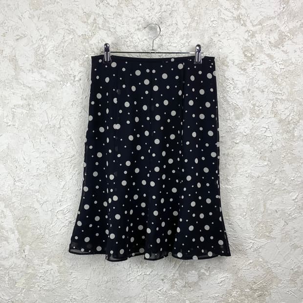 JPN VINTAGE 도트 패턴 플레어 스커트