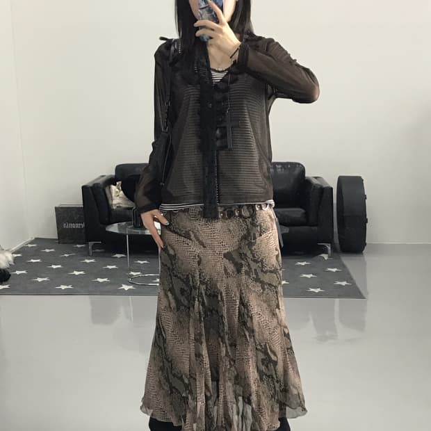 Jpn Brown see-through cardigan