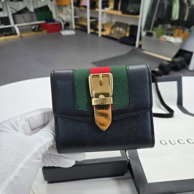 [A급컨디션]구찌 블랙 실비 반지갑