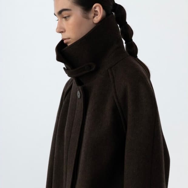 르917 le17septembre 래글런 슬리브 하프 코트 브라운