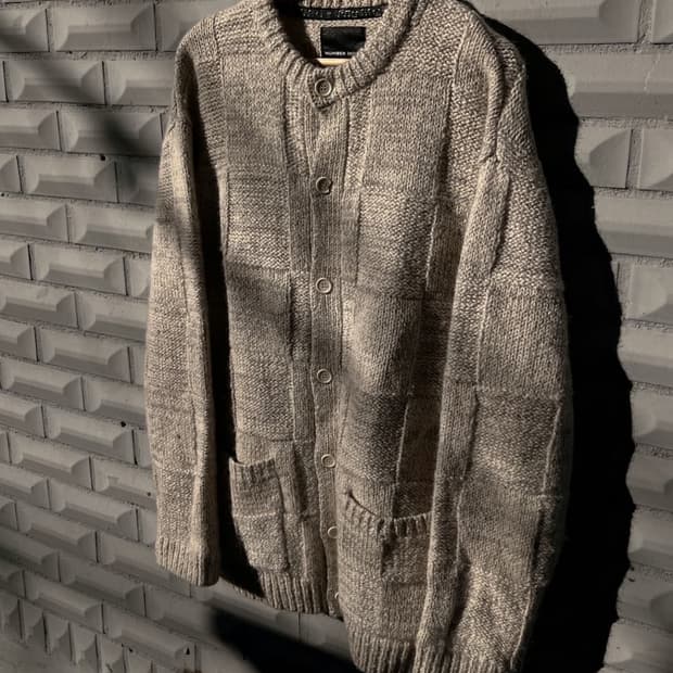 Number (N)ine Wool Plaid Knit Cardigan