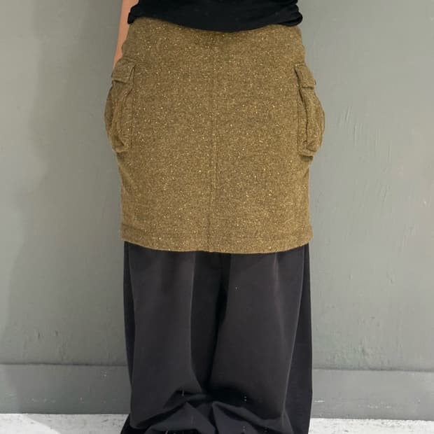 bokashi cargo detail midi skirt