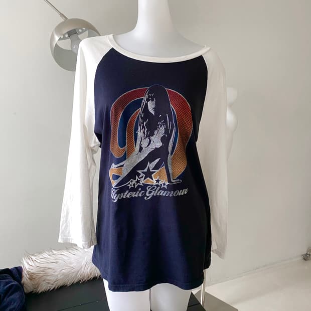 히스테릭글래머 걸즈 레글런 7부 티셔츠