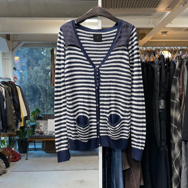 Ato 스트라이프 견장 가디건