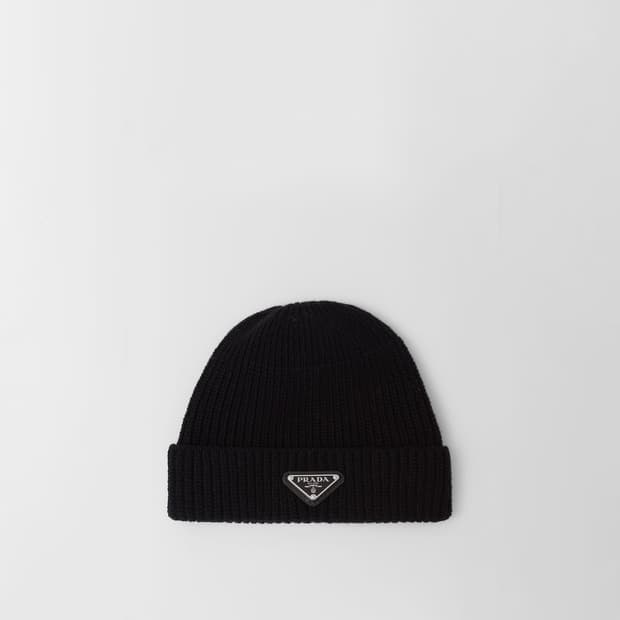 프라다 트라이앵글 울캐시미어 로고 비니