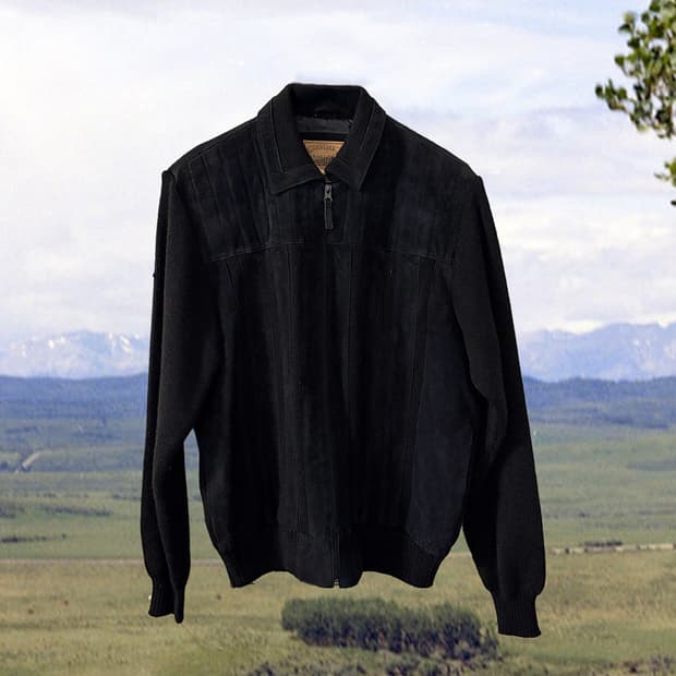 90s 빈티지 레더 스웨이드 집업 자켓