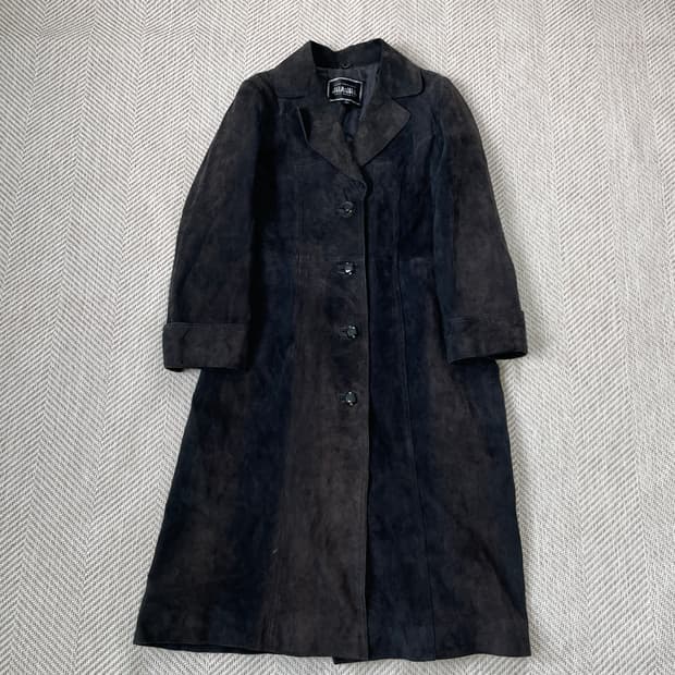 JHAJHA 테일러드 스웨이드 롱코트 