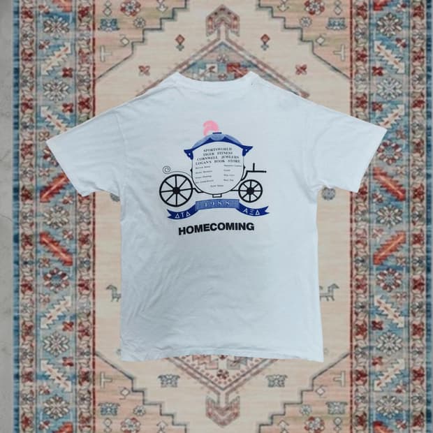 80s Made in USA 빈티지 커플댄스 그래픽 티셔츠 (XL)