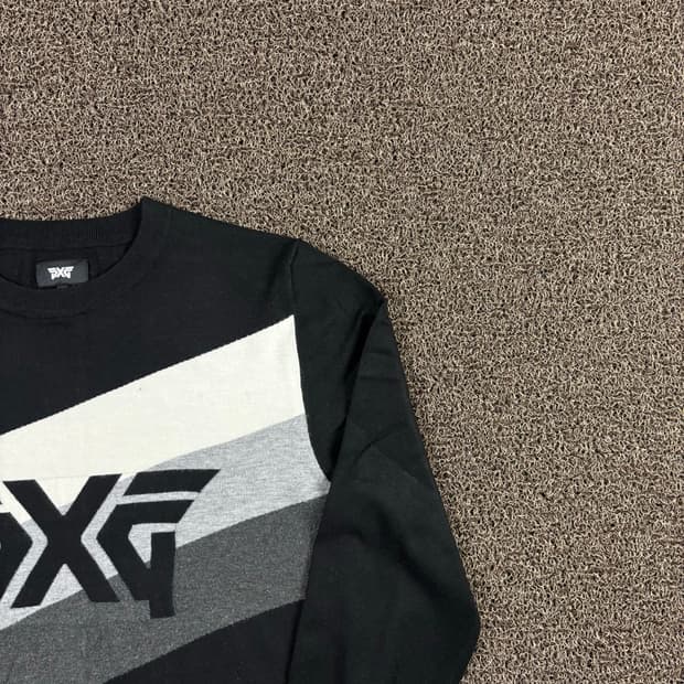 PxG 골프 배색 빅로고 니트