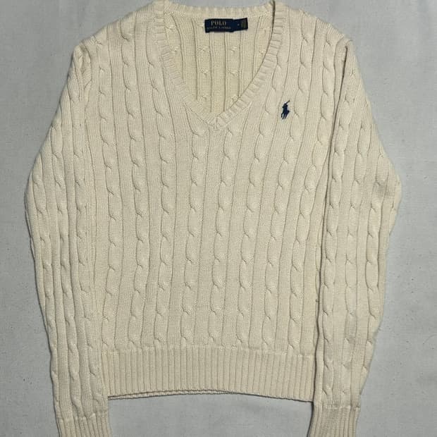 🫶🏻 폴로랄프로렌 여성용 Ivory V-Neck 니트 🫶🏻