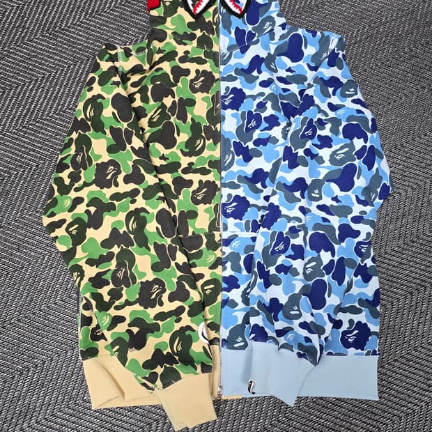 베이프 반반후드집업