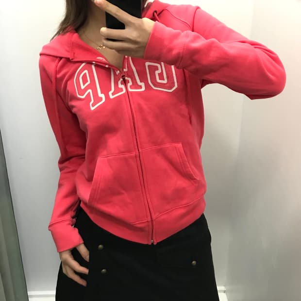 갭 핑크 후드집업