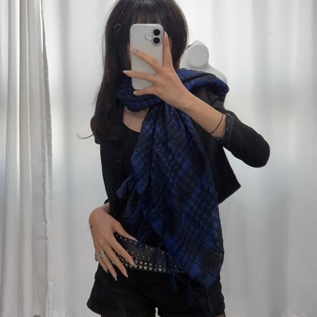 🎸블루 체크 스카프🎸