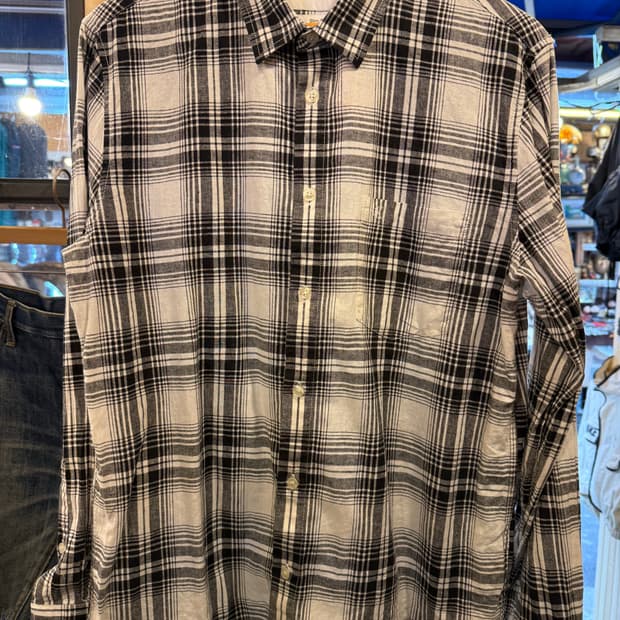 캘빈클라인 블랙 체크셔츠