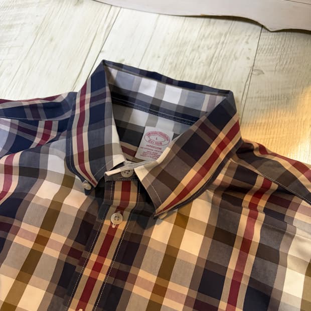 [L] 브룩스 브라더스 남성 체크 셔츠