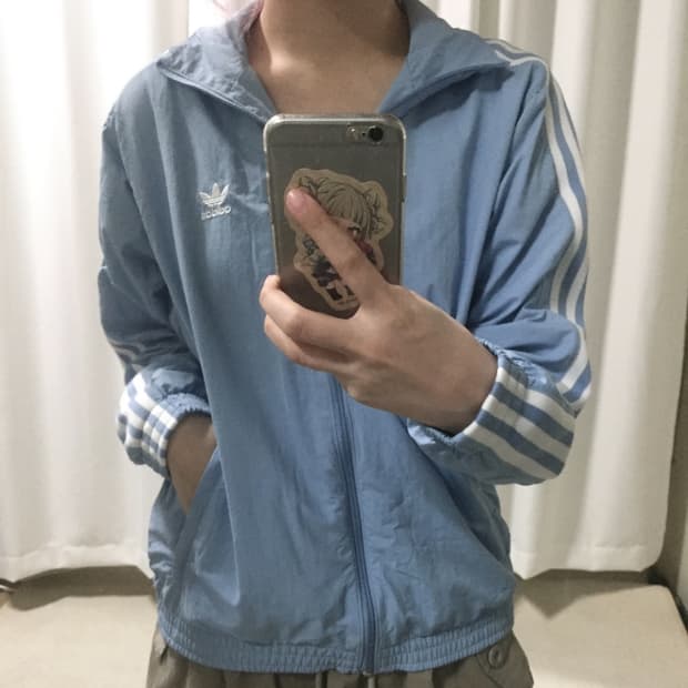 아디다스 하늘 스카이블루 트랙탑 바람막이