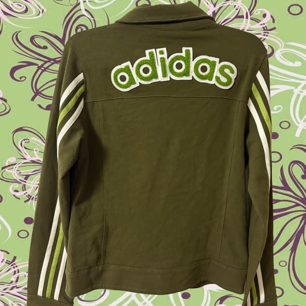 아디다스 y2k 백로고 카라 집업 자켓